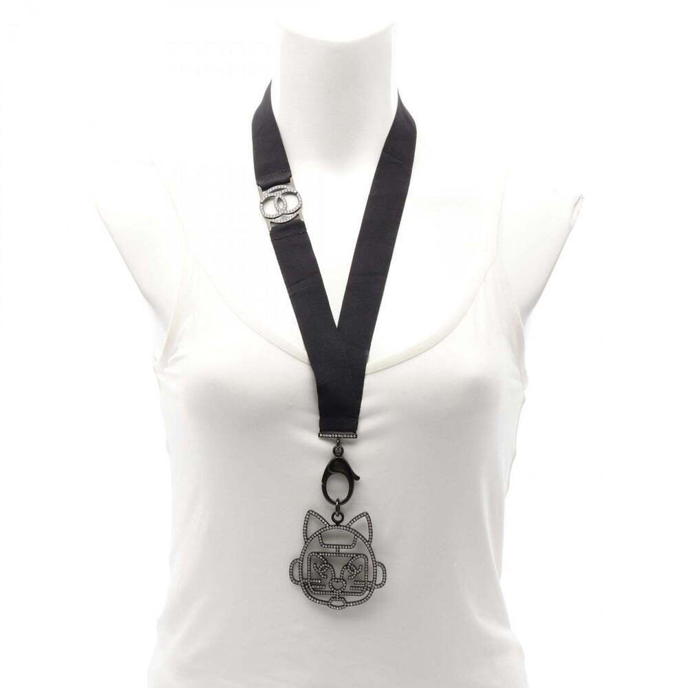CHANEL Authentic Black Logo Necklace - Picture 4 of 6